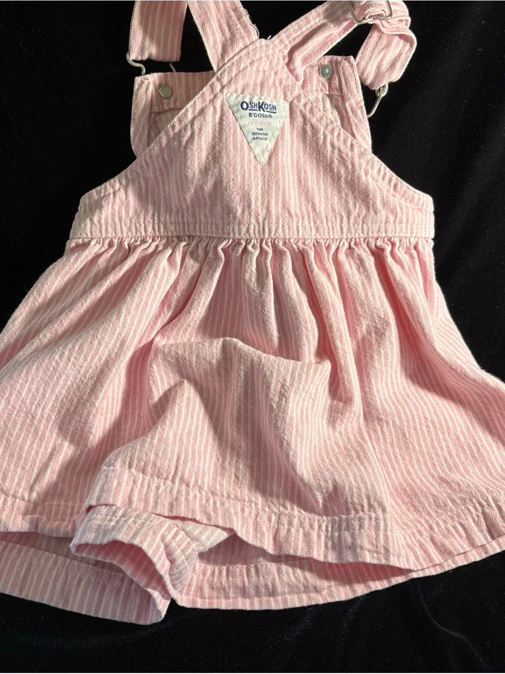 OshKosh B'gosh Pink and White Striped Overalls